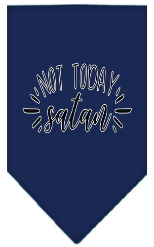 Not Today Satan Screen Print Bandana Navy Blue Small